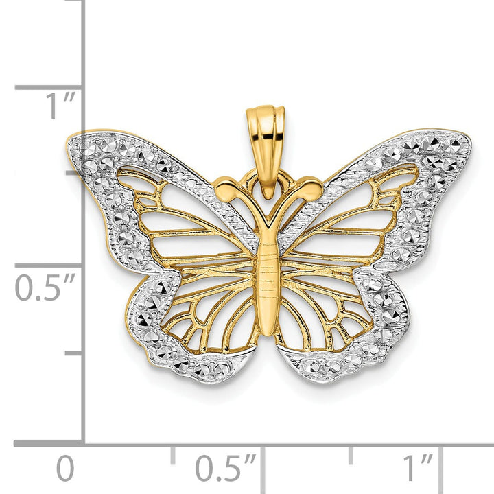 Lovely Rita's Pendants & Charms 14k Yellow, White Gold D.C Butterfly Design Pendant