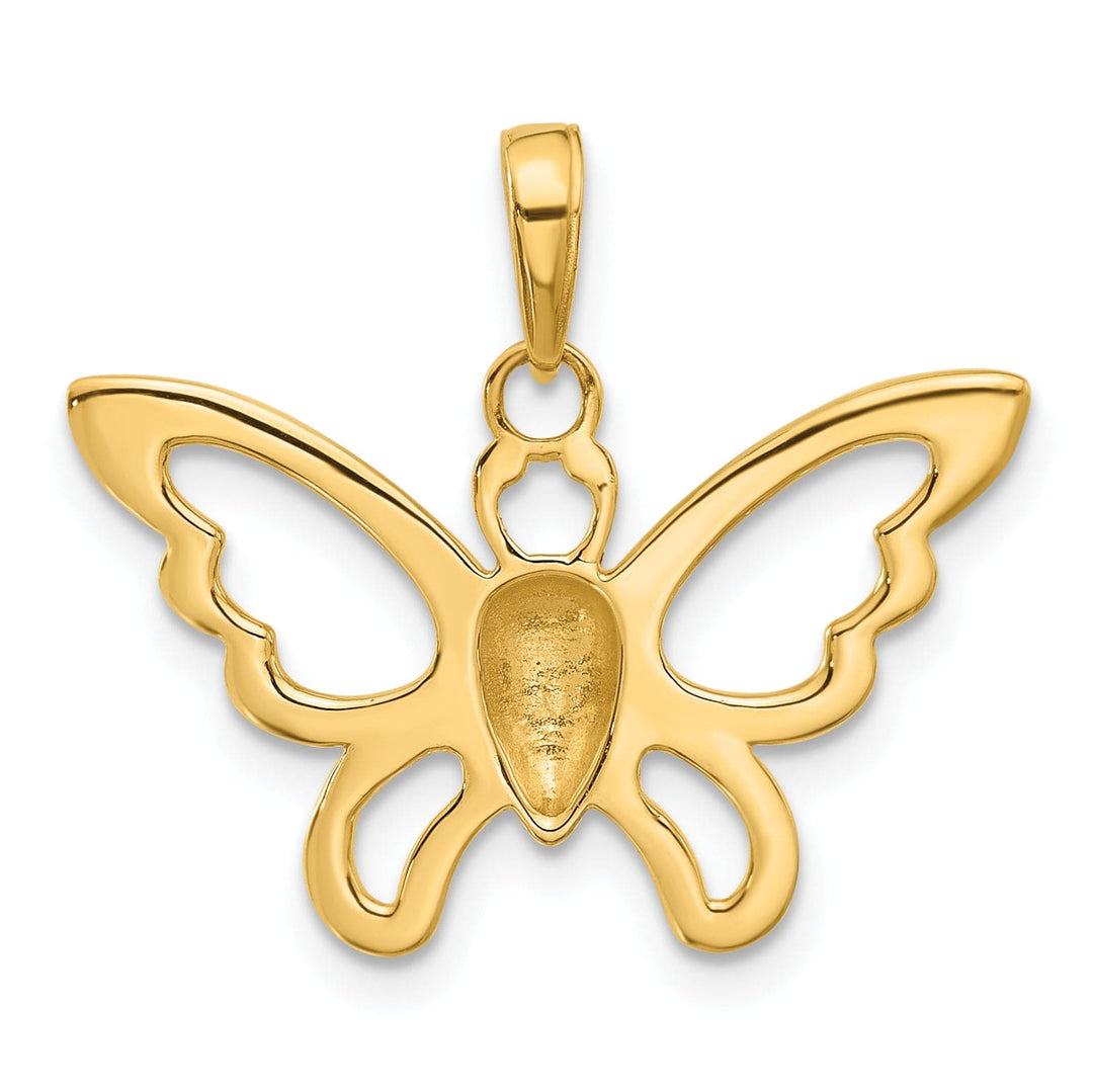 Lovely Rita's Pendants & Charms 14K Yellow, White Gold Polished & D.C Butterfly Pendant