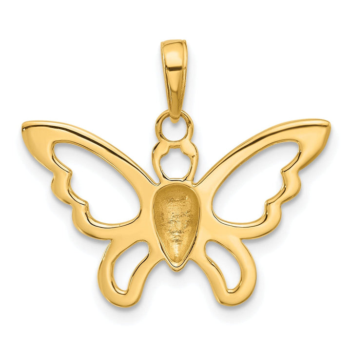Lovely Rita's Pendants & Charms 14K Yellow, White Gold Polished & D.C Butterfly Pendant