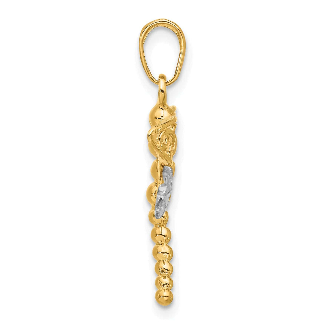 Lovely Rita's Pendants & Charms 14k Yellow, White Gold Polished D.C Finish Dragonfly Pendant