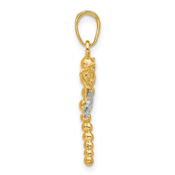 Lovely Rita's Pendants & Charms 14k Yellow, White Gold Polished D.C Finish Dragonfly Pendant