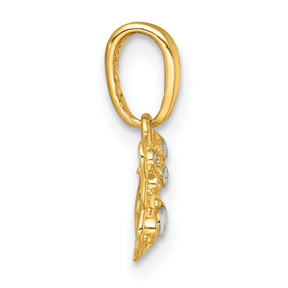 Lovely Rita's Pendants & Charms 14k Yellow, White Gold Polished Finish Butterfly Charm Pendant