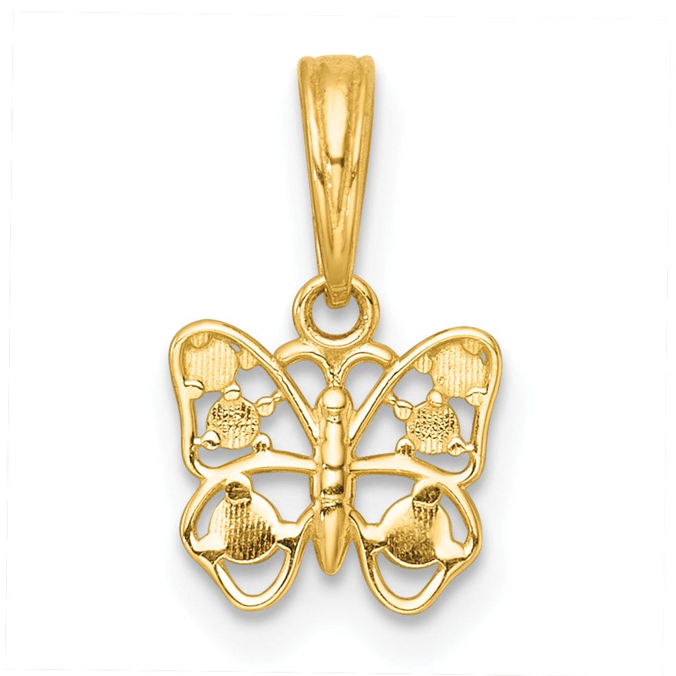 Lovely Rita's Pendants & Charms 14k Yellow, White Gold Polished Finish Butterfly Charm Pendant