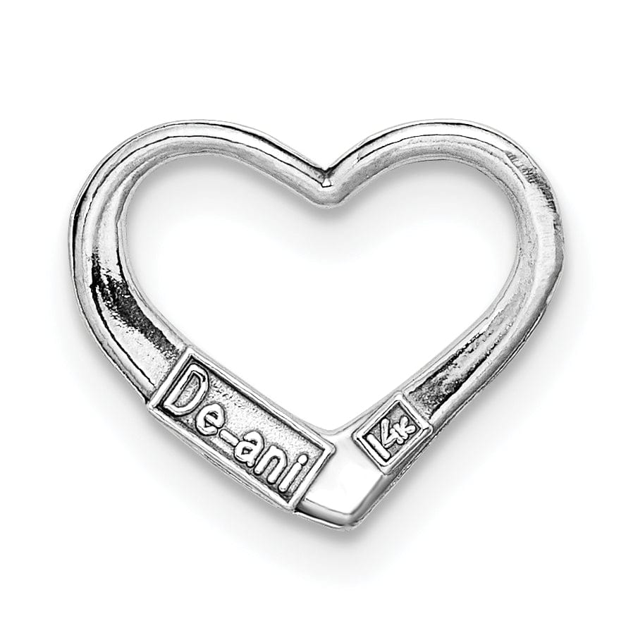 Lovely Rita's Pendants & Charms 14KT White Gold 2-D Floating Heart Design Slide Pendant