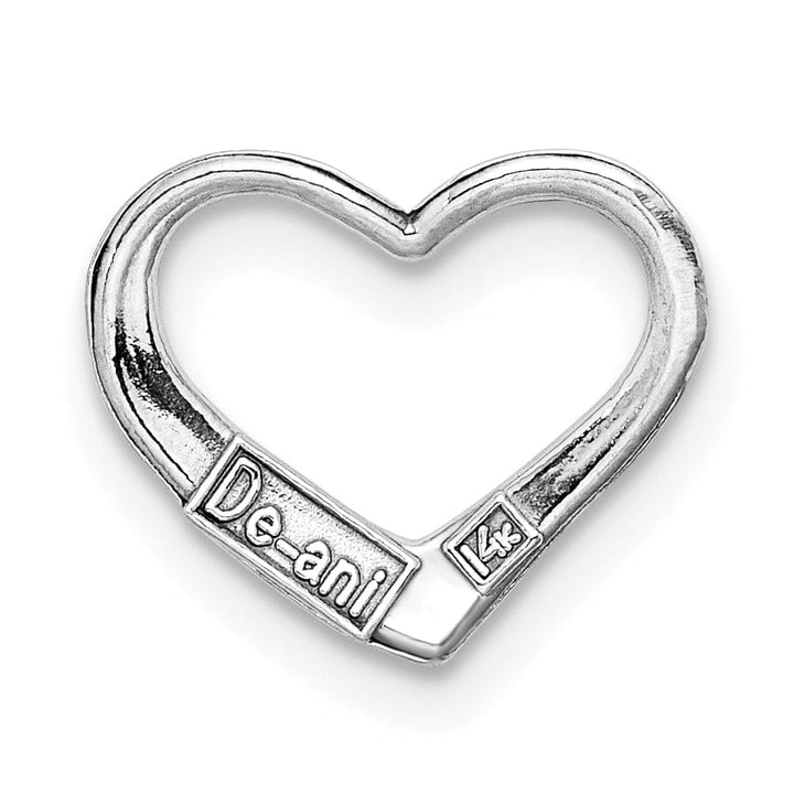 Lovely Rita's Pendants & Charms 14KT White Gold 2-D Floating Heart Design Slide Pendant