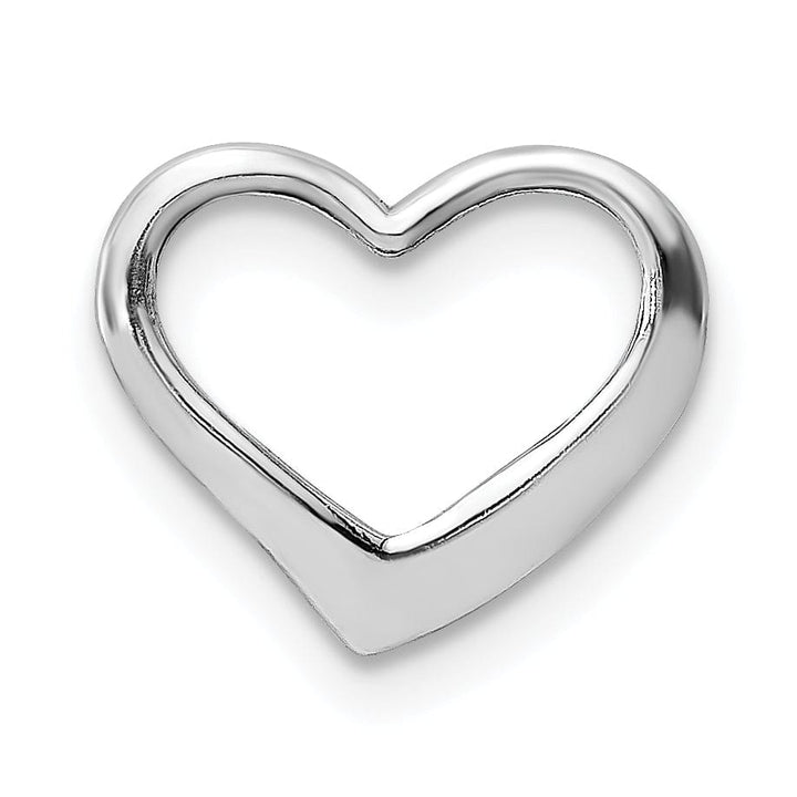 Lovely Rita's Pendants & Charms 14KT White Gold 2-D Floating Heart Design Slide Pendant