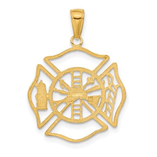 Lovely Rita's Pendants & Charms Solid 14k Yellow Gold Fireman Shield Pendant