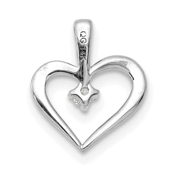 Lovely Rita's Pendants & Charms White Gold Polished Diamond Heart Pendant