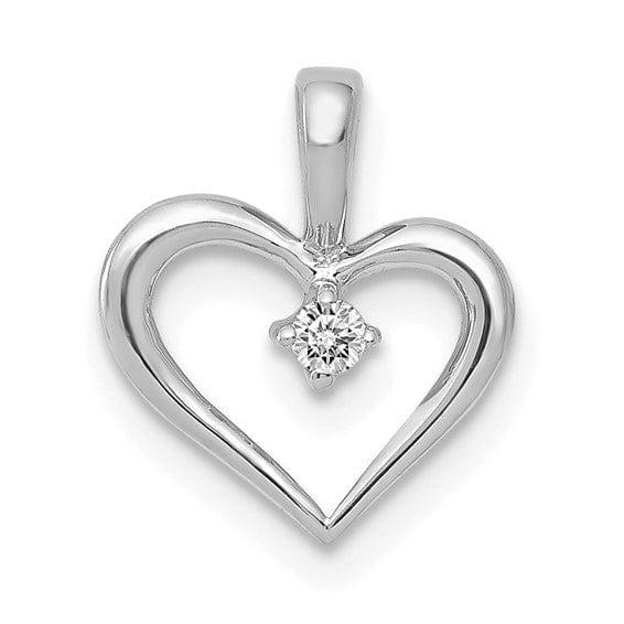 Lovely Rita's Pendants & Charms White Gold Polished Diamond Heart Pendant