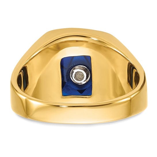 Lovely Rita's Pin 14k Yellow Gold Men's blue spinel Masonic Ring