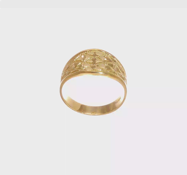 14k Yellow Gold D.C. Quilted Pattern Ring, view 8 of 8