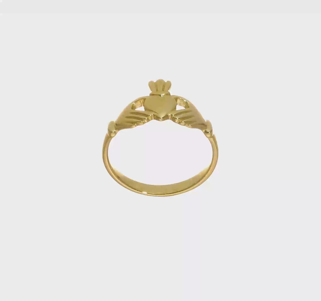 10k Yellow Gold 2 mm 8.9 mm Top Polished Ladies Claddagh Ring, view 7 of 7