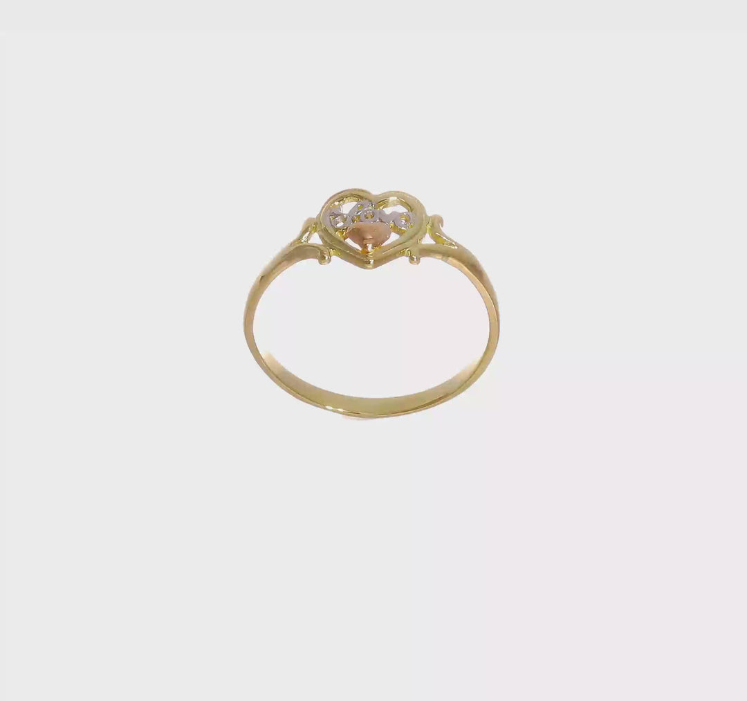 14k Two-Tone Gold Love Heart Ring, view 7 of 7