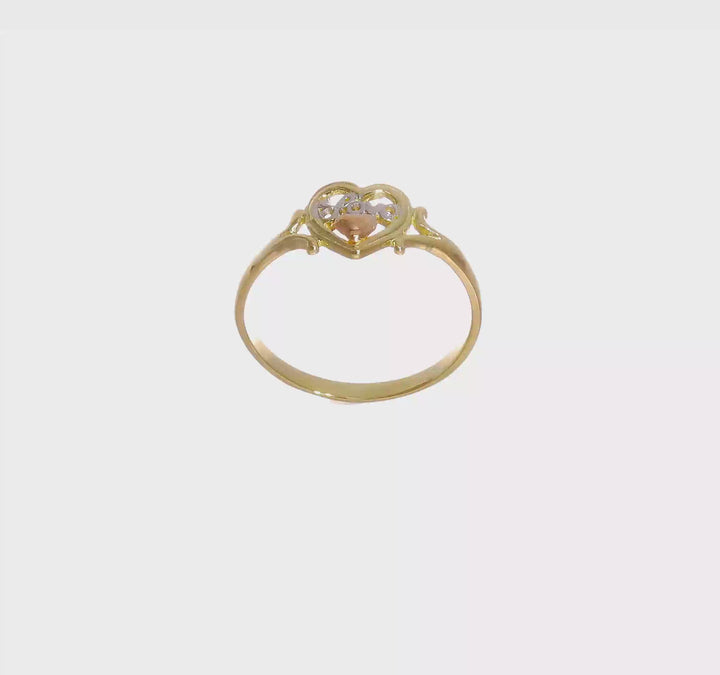 14k Two-Tone Gold Love Heart Ring, view 7 of 7