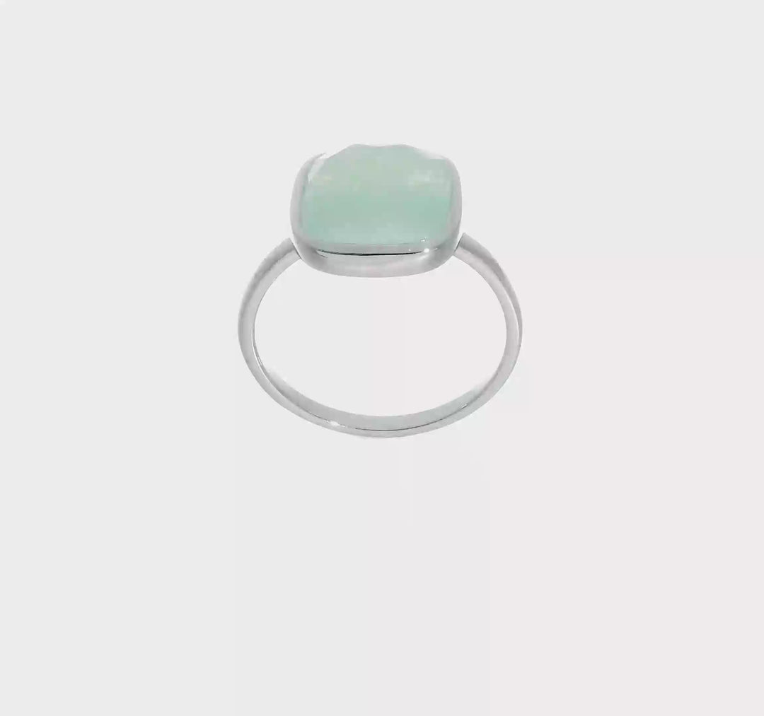 Sterling Silver Green CZ Ring, view 7 of 7