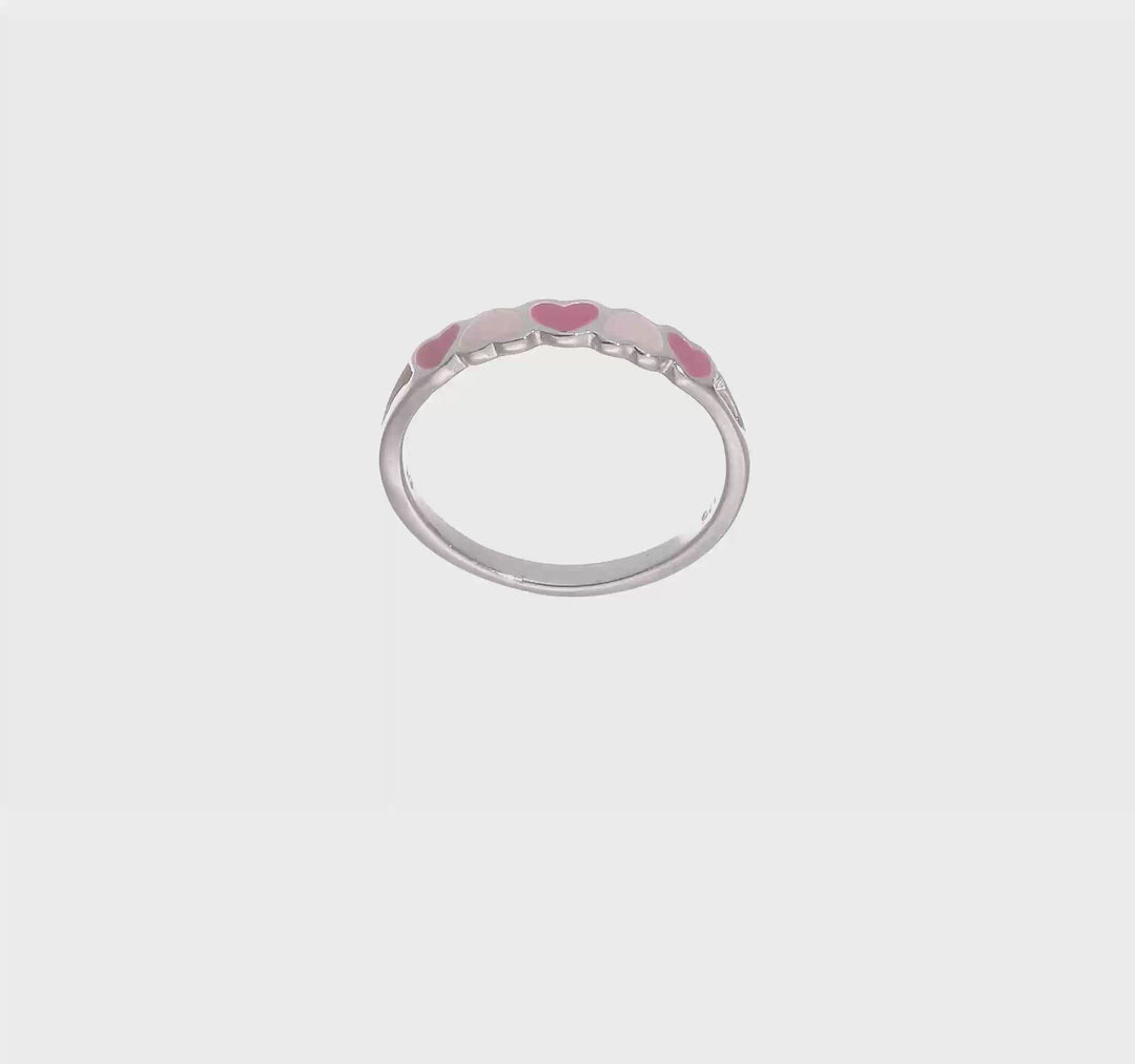 Sterling Silver Children's Enameled Hearts Ring, view 6 of 6