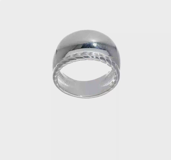 Sterling Silver Twisted Dome Ring, view 7 of 7