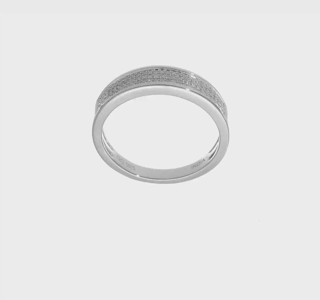 Sterling Silver 2 mm 3.67 g Diamond Men's Band, view 7 of 7