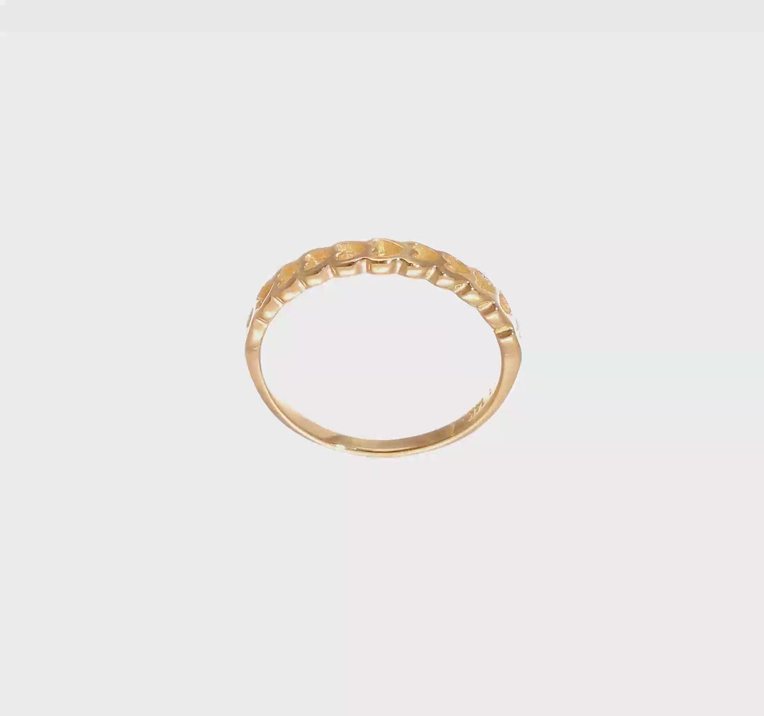 14k Yellow Gold Polished Chain Hearts Ring, view 7 of 7