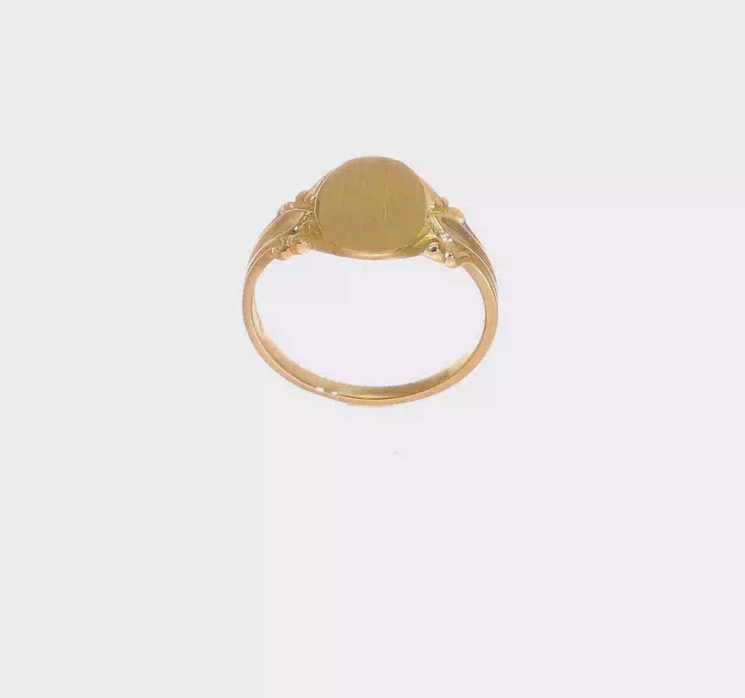 14k Yellow Gold Open Back Signet Ring