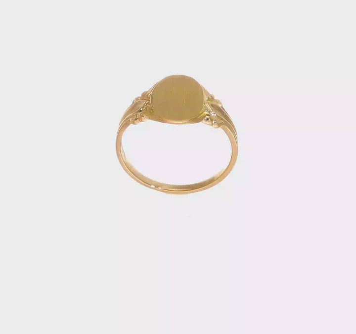 14k Yellow Gold Open Back Signet Ring