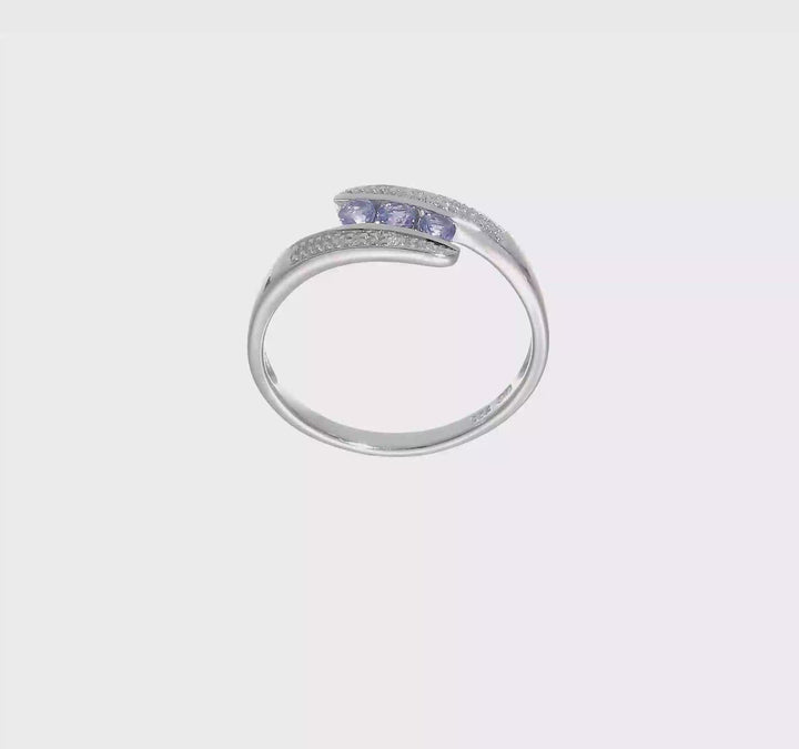 Sterling Silver Tanzanite & Diamond Ring, video