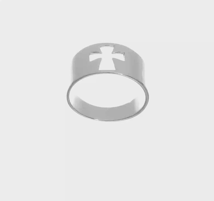 Sterling Silver Cross Cutout Ring, view 7 of 7