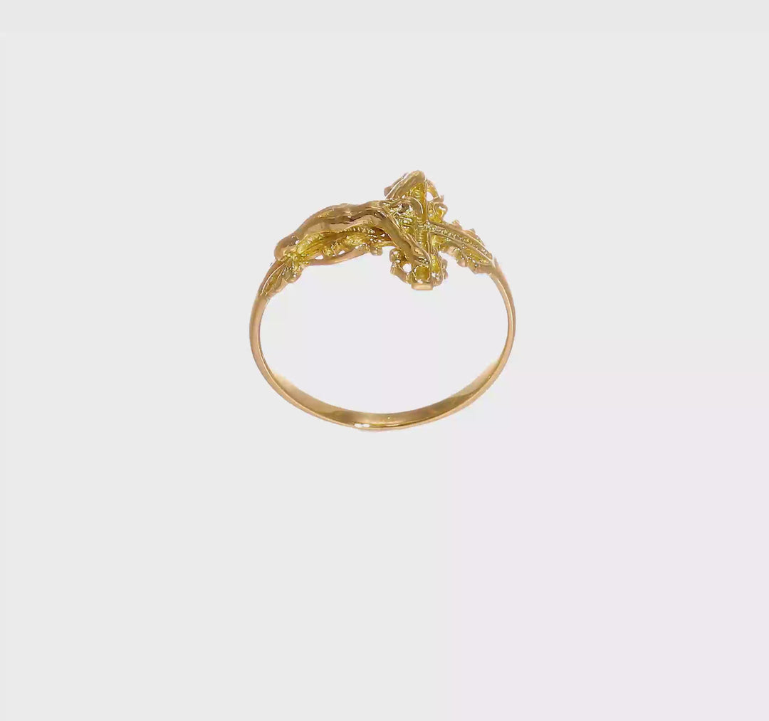 14k Yellow Gold 2 mm 13 mm Top D.C. Crucifix Ring, view 7 of 7