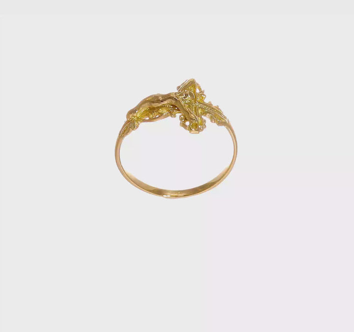 14k Yellow Gold 2 mm 13 mm Top D.C. Crucifix Ring, view 7 of 7