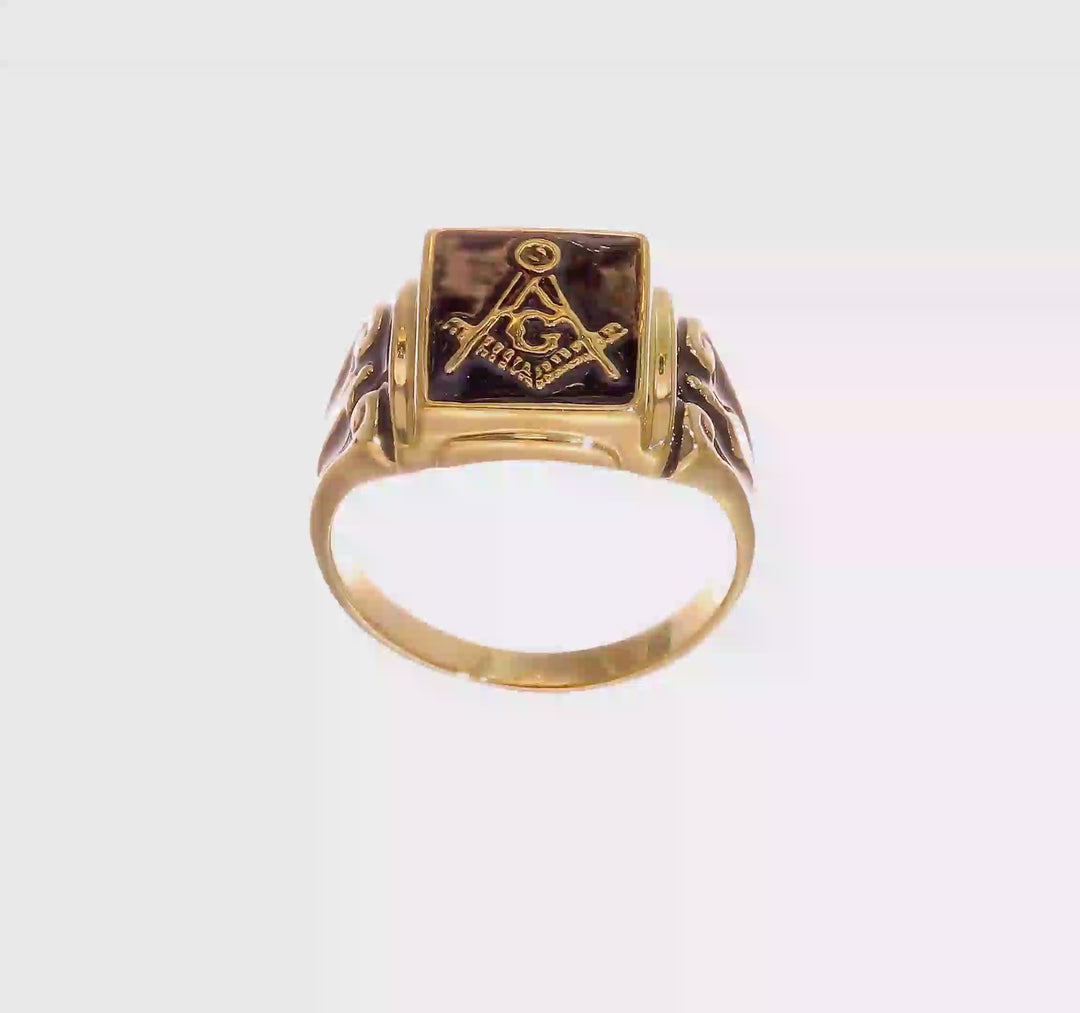 14k Yellow Gold 2.8 mm IB Goodman (No Enamel) Masonic Men's Ring, view 8 of 8
