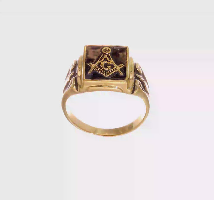 14k Yellow Gold 2.8 mm IB Goodman (No Enamel) Masonic Men's Ring, view 8 of 8