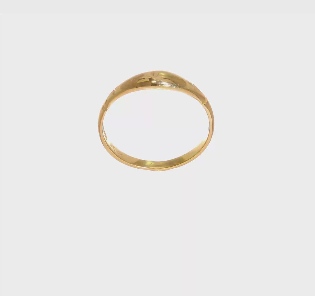 14k Yellow Gold D.C. Domed Band Ring, view 7 of 7