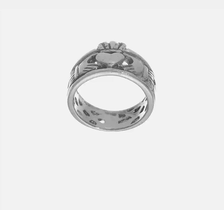 Sterling Silver 6.1 mm Antiqued Claddagh Ring, view 7 of 7