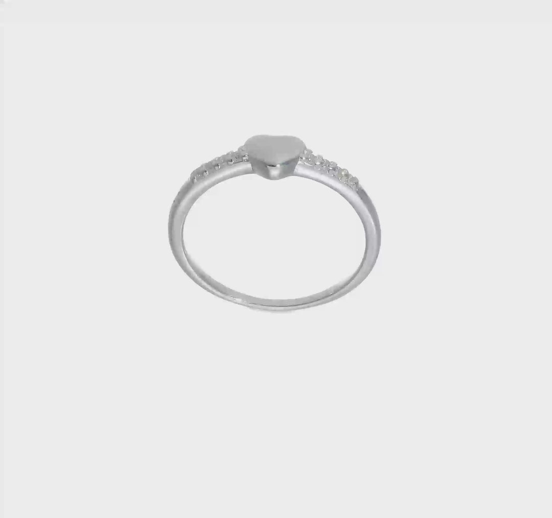 Sterling Silver 1.38 mm CZ Heart Ring, view 6 of 6