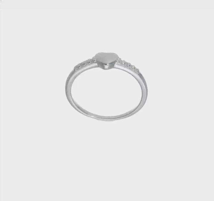 Sterling Silver 1.38 mm CZ Heart Ring, view 6 of 6