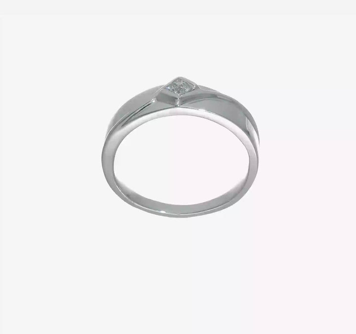 14k White Gold IB Goodman 1/10 Carat Diamond Square Cluster Men's Ring, view 4 of 4