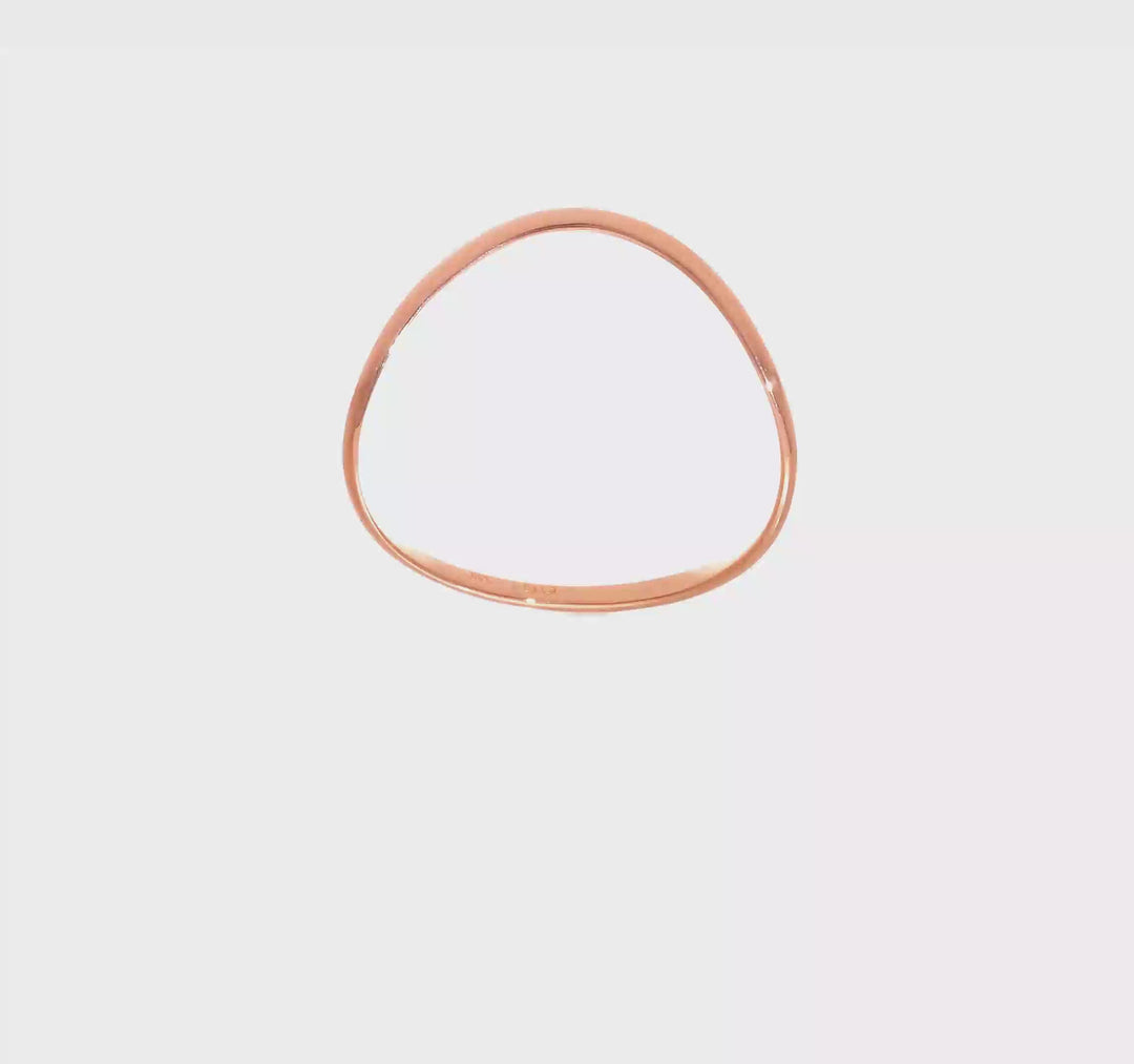 14k Rose Gold Polished Wave Fashion Thumb Ring, view 8 of 8