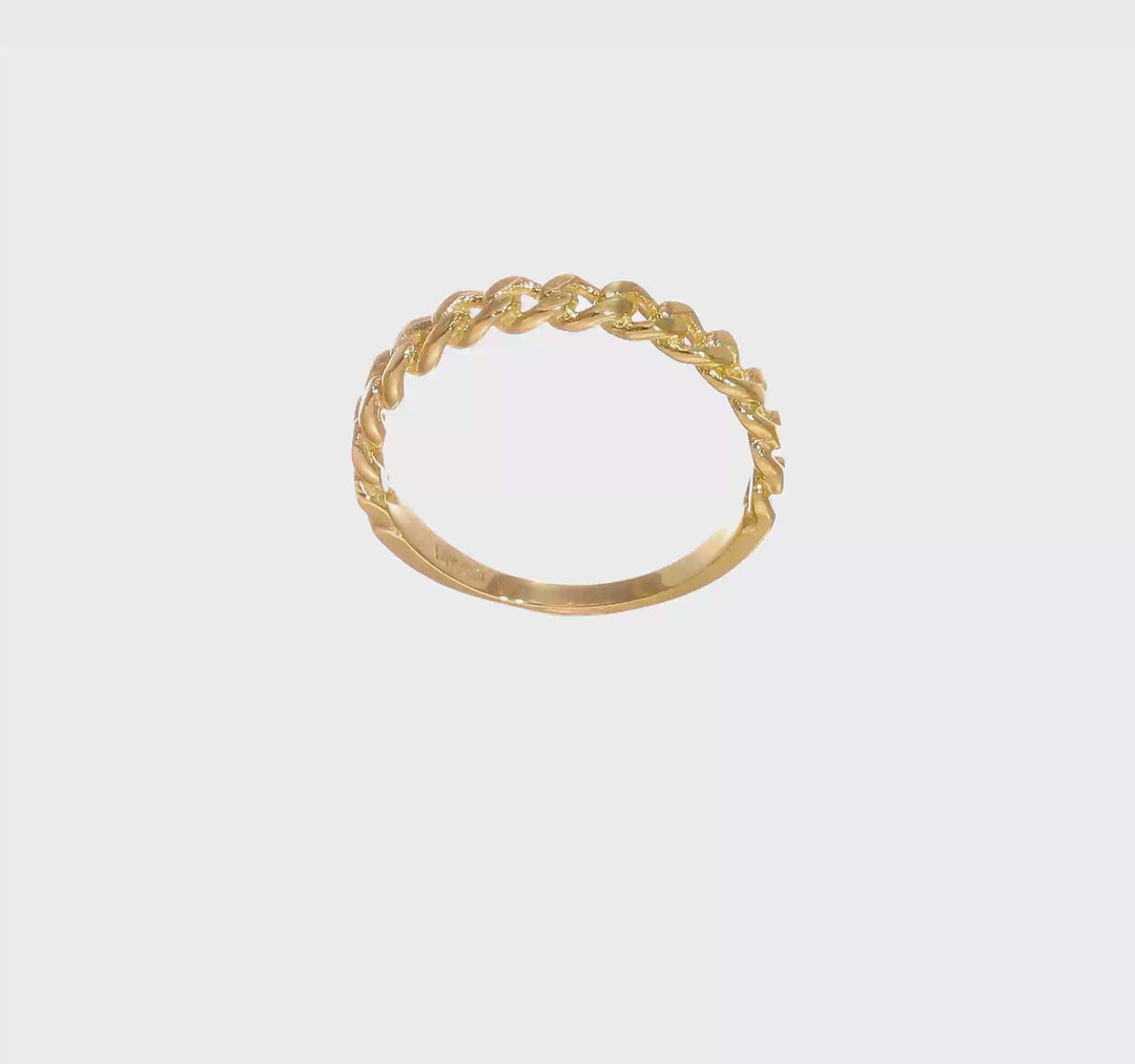 14k Yellow Gold Chain Link Band Ring, view 7 of 7