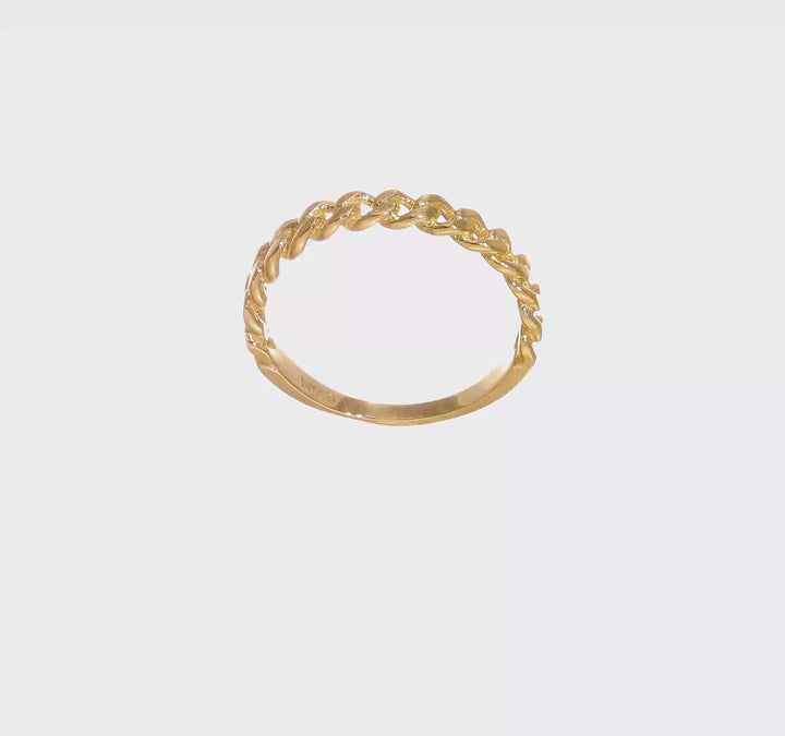14k Yellow Gold Chain Link Band Ring, view 7 of 7