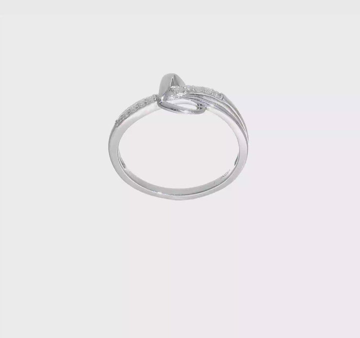 Sterling Silver 2 mm 7 mm Top 1.49 g Diamond Heart Ring, view 7 of 7