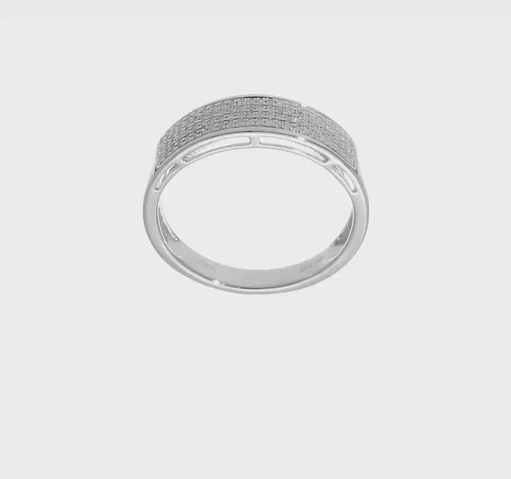Sterling Silver 2 mm 3.60 g Diamond Men's Band, view 7 of 7