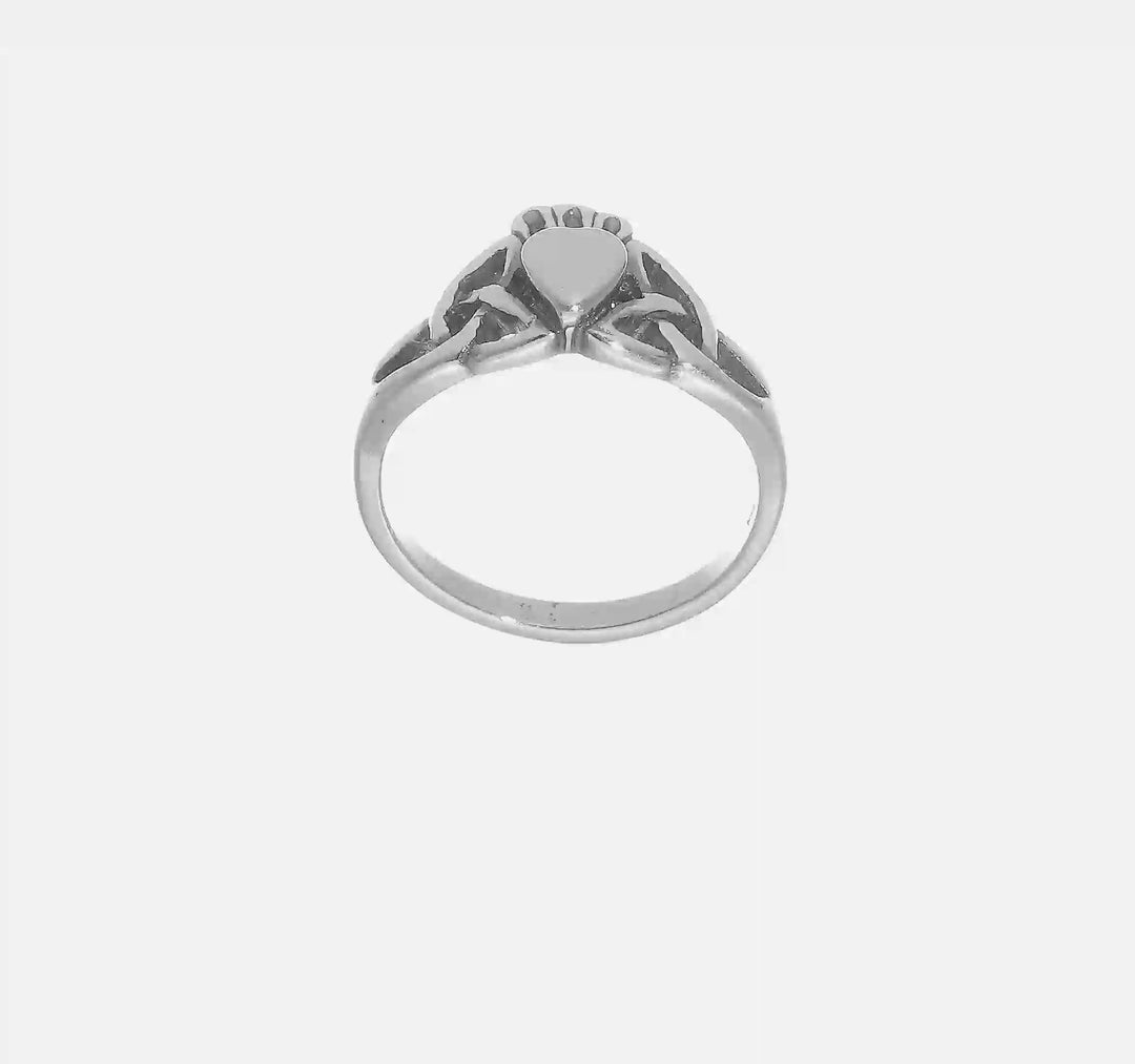 Sterling Silver 2 mm 2.64 g Antiqued Claddagh Ring, view 7 of 7