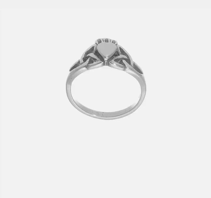 Sterling Silver 2 mm 2.64 g Antiqued Claddagh Ring, view 7 of 7