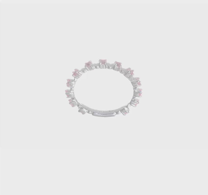 Sterling Silver Polished Pink CZ Ring, view 7 of 7