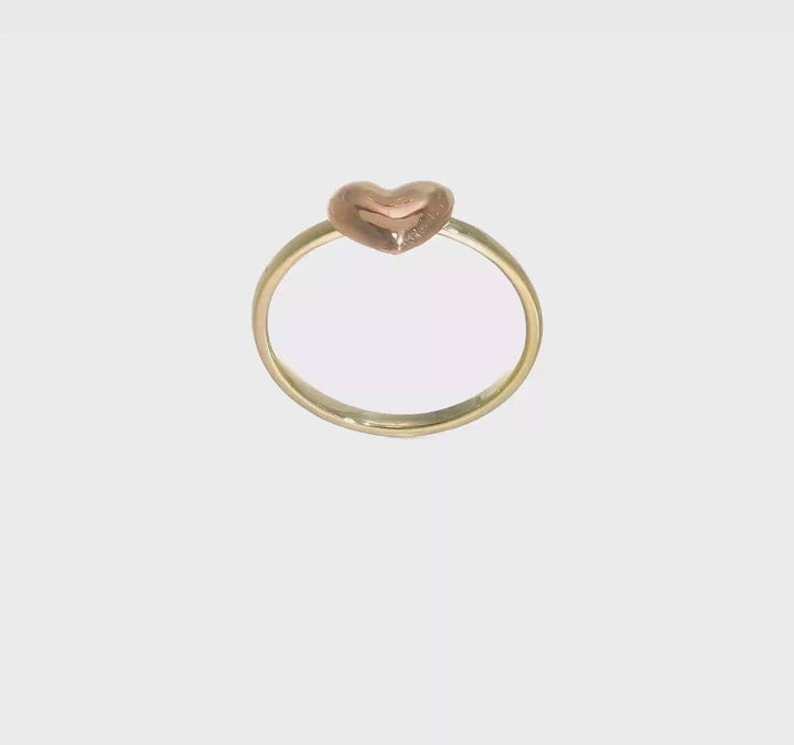 14k Two-Tone Gold Polished Heart Ring, view 7 of 7