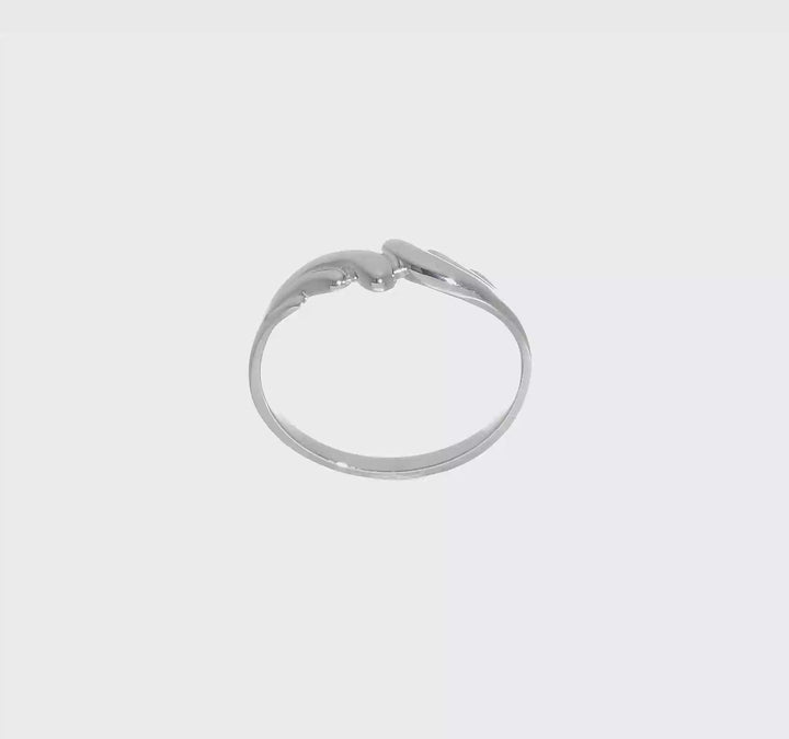 14k White Gold Polished Wave Ring, view 5 of 5