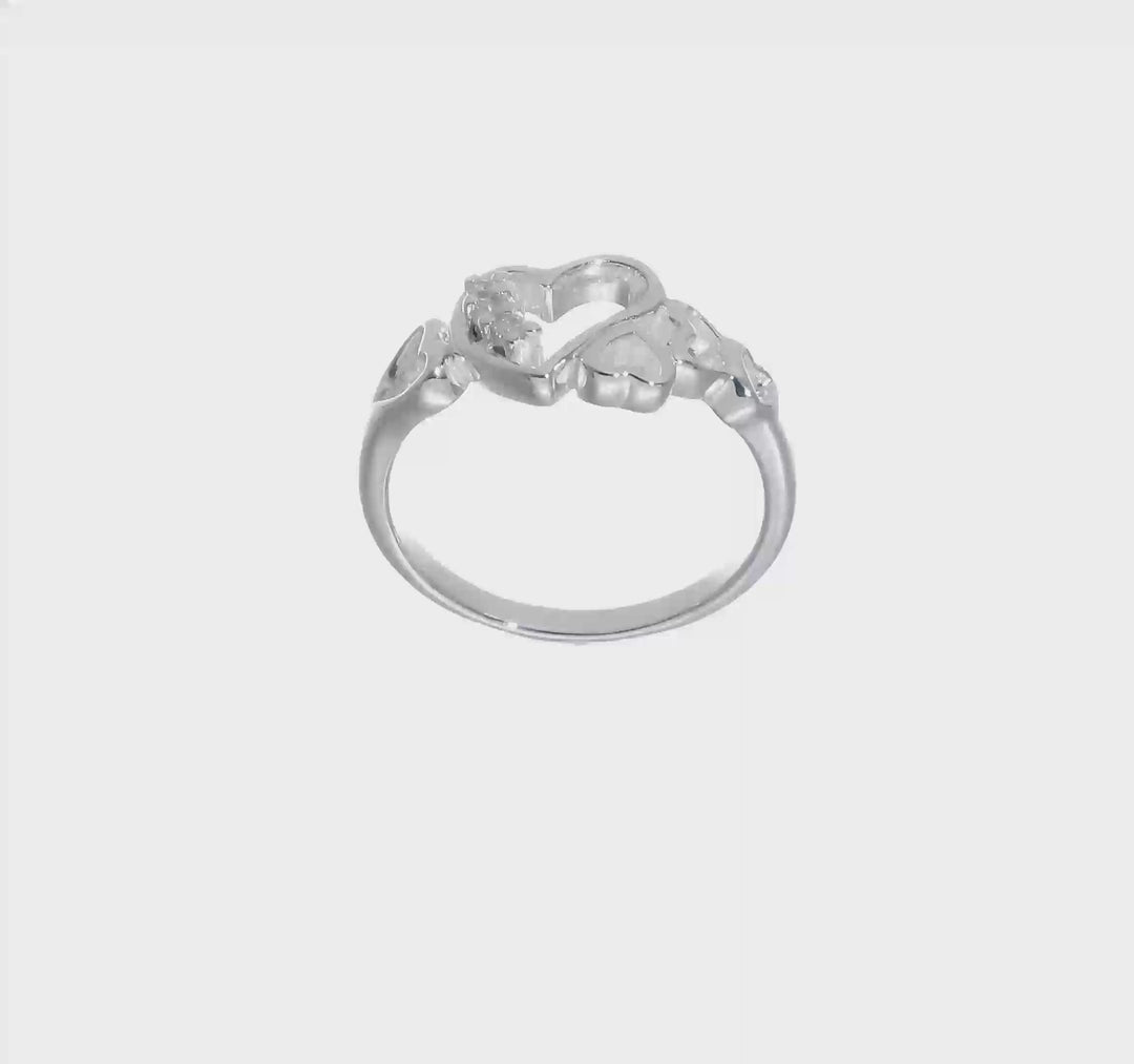 Sterling Silver 3 mm CZ Heart Ring, view 7 of 7