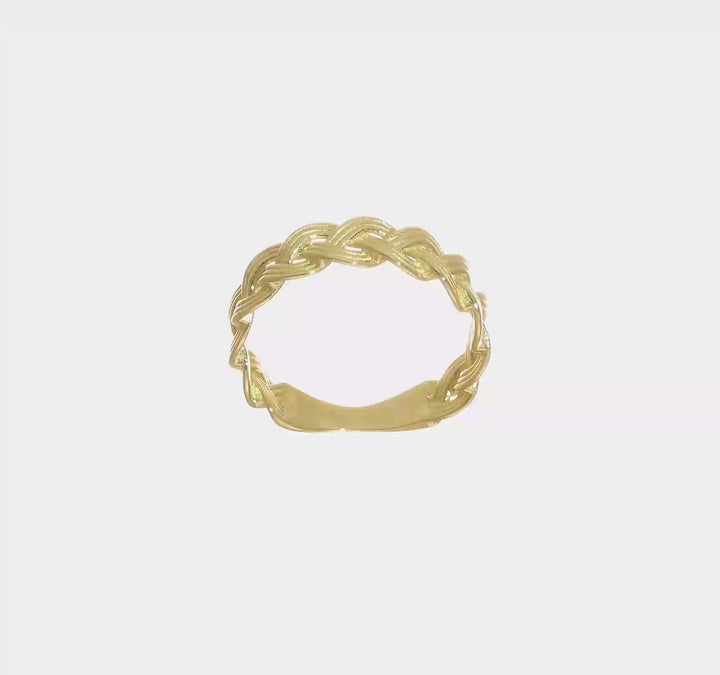 14k Yellow Gold Polished Fancy Braided Ring, view 8 of 8