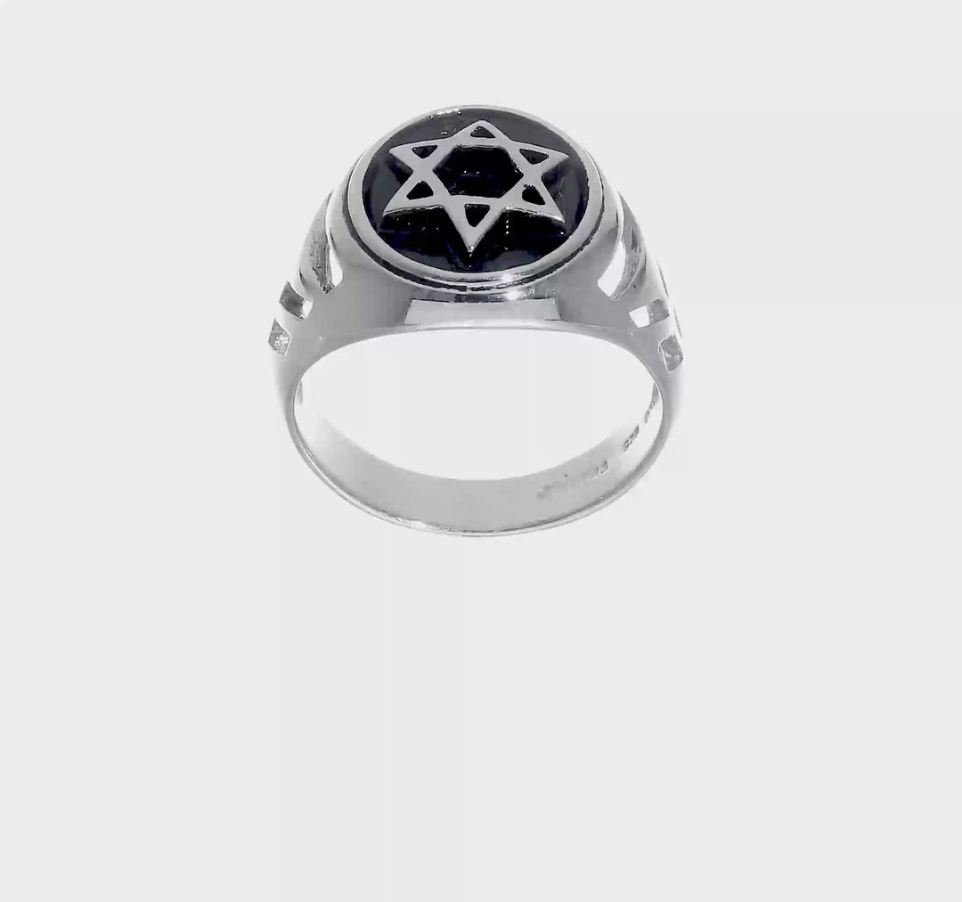 Sterling Silver Antiqued Star of David Ring, view 7 of 7
