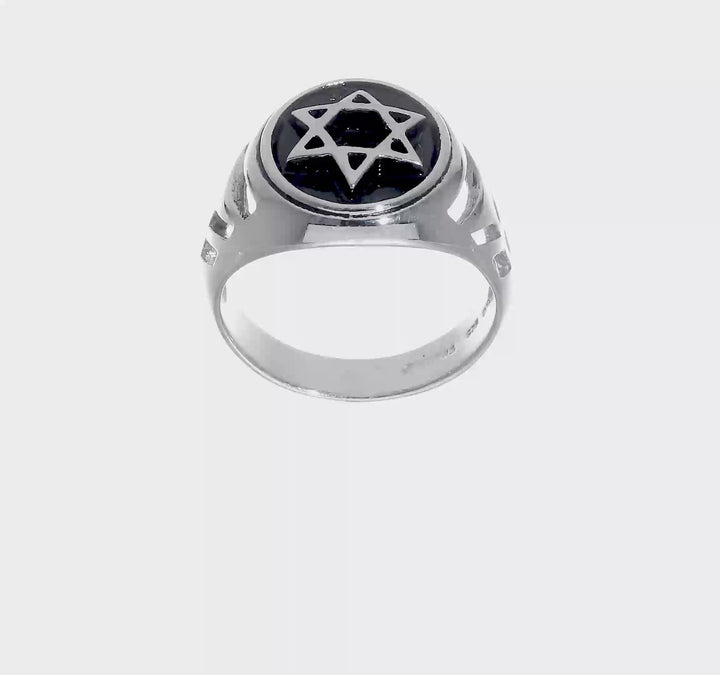 Sterling Silver Antiqued Star of David Ring, view 7 of 7